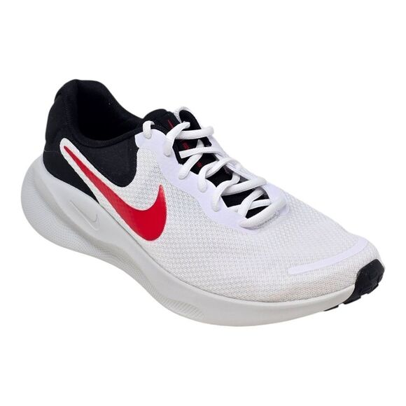 Nike Revolution 7 Running Shoes FB2207-102 Mens Sizes White Fire Red Black - Picture 2 of 6